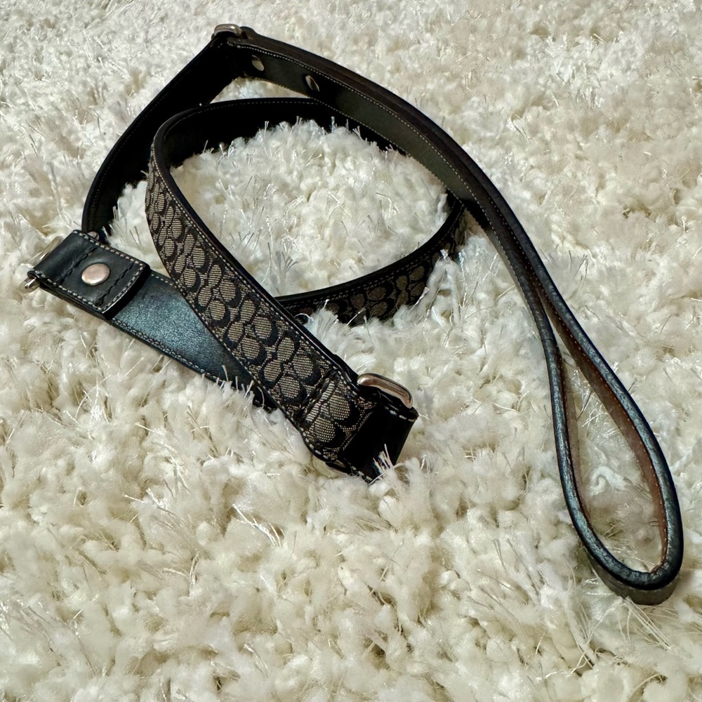 Coach Monogram Leather Dog Leash